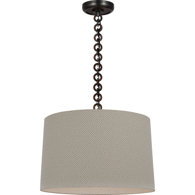 Evelyn 19" Hanging Shade Pendant in Bronze and Natural Oak