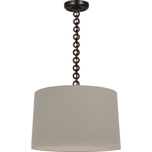 Evelyn 19" Hanging Shade Pendant in Bronze and Natural Oak