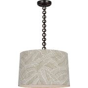 Evelyn 19" Hanging Shade Pendant in Bronze and Natural Oak