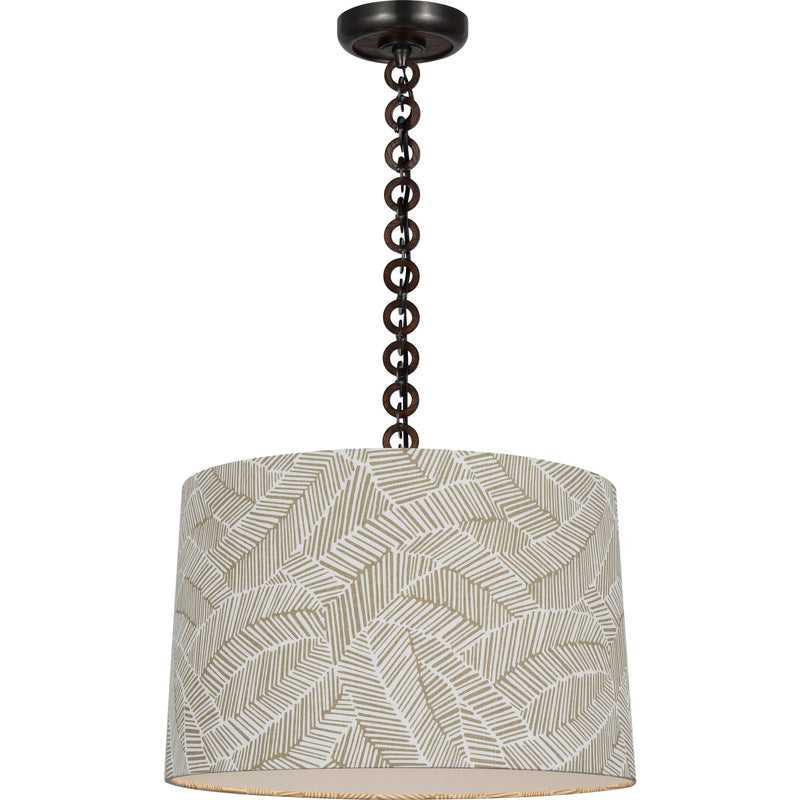 Evelyn 19" Hanging Shade Pendant in Bronze and Natural Oak