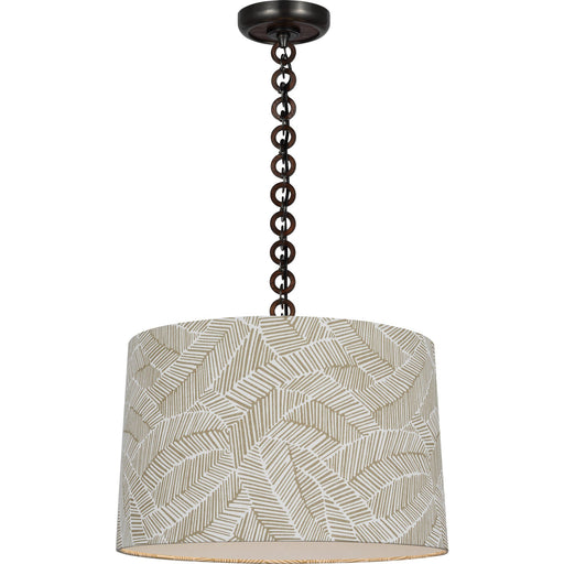 Evelyn 19" Hanging Shade Pendant in Bronze and Natural Oak