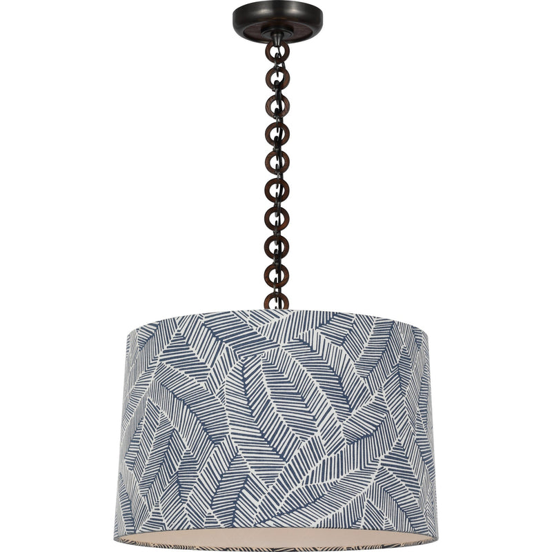 Evelyn 19" Hanging Shade Pendant in Bronze and Natural Oak