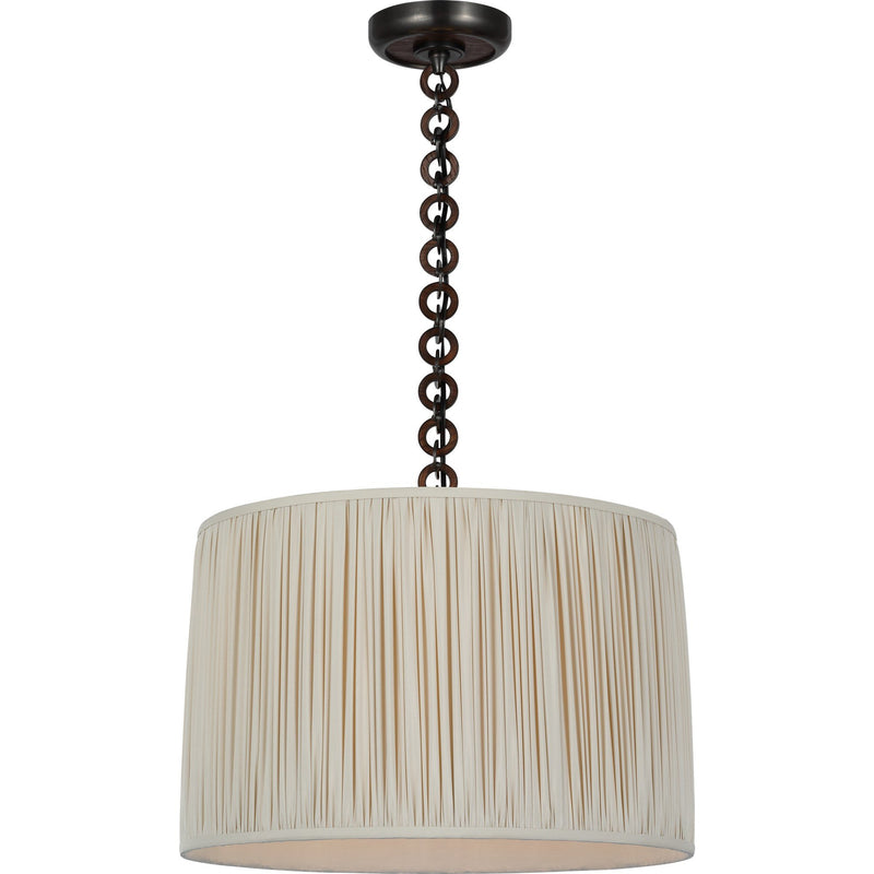 Evelyn 19" Hanging Shade Pendant in Bronze and Natural Oak