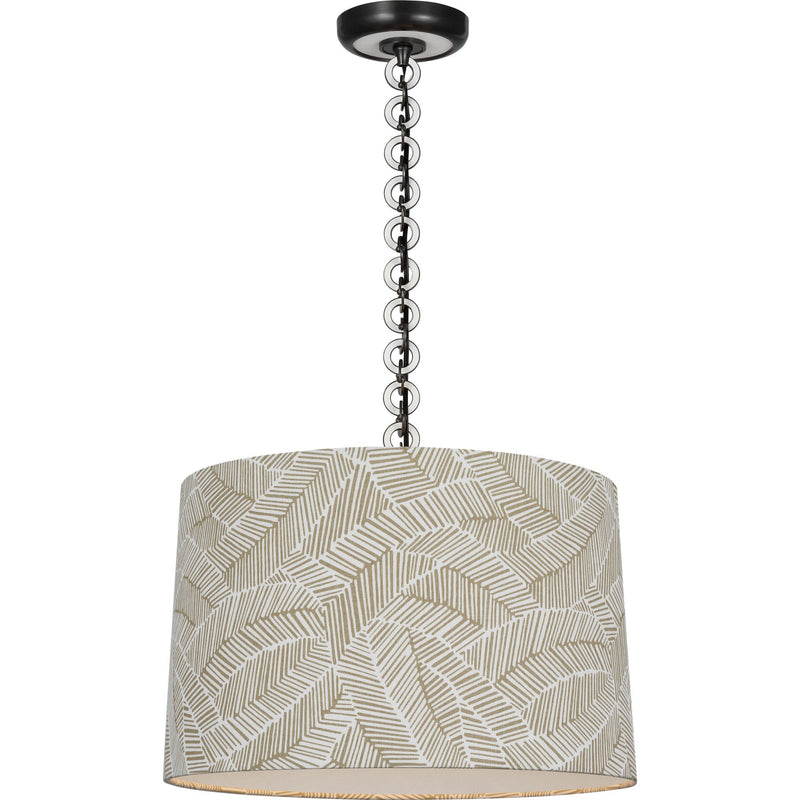 Evelyn 19" Hanging Shade Pendant in Bronze and White Oak