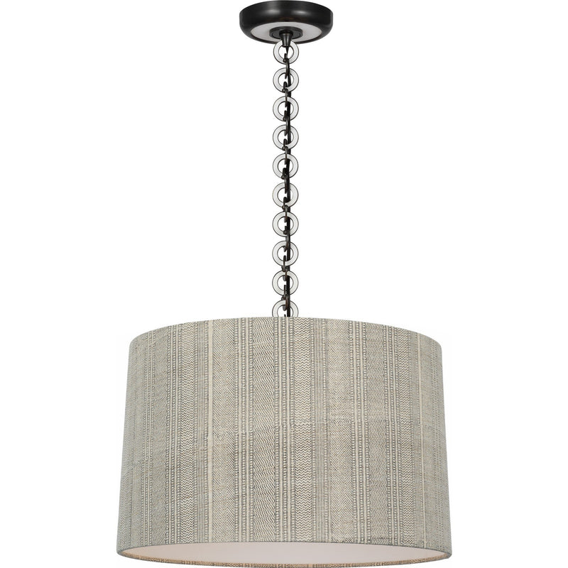 Evelyn 19" Hanging Shade Pendant in Bronze and White Oak