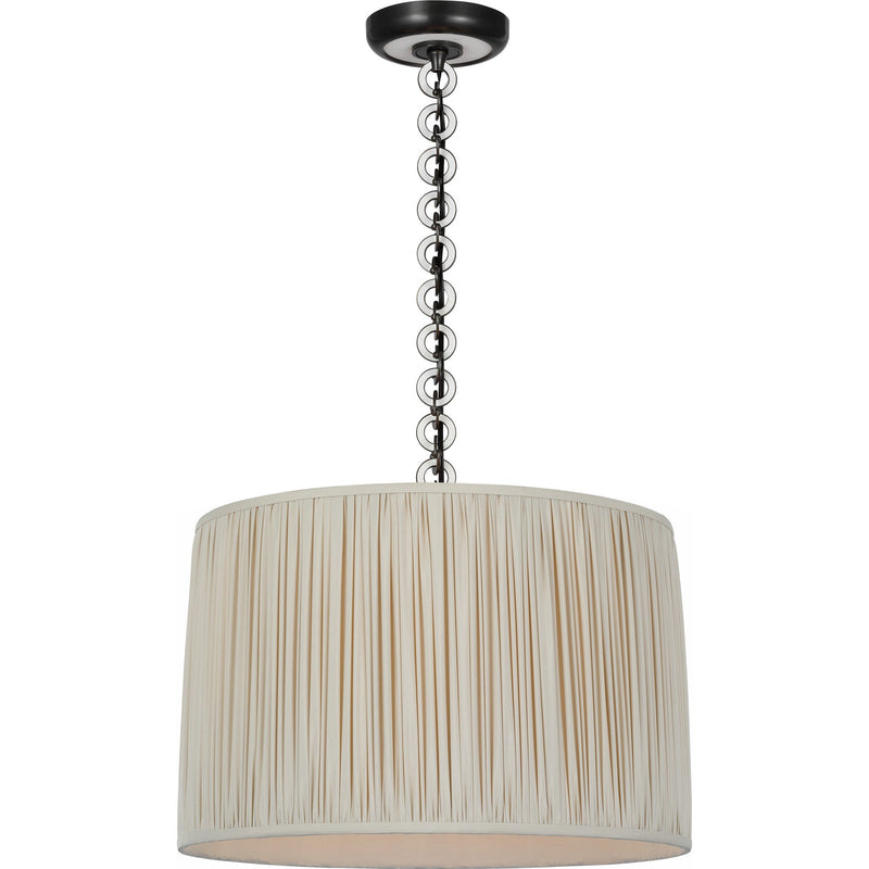 Evelyn 19" Hanging Shade Pendant in Bronze and White Oak