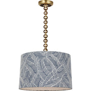 Evelyn 19" Hanging Shade Pendant in Hand-Rubbed Antique Brass and Natural Oak
