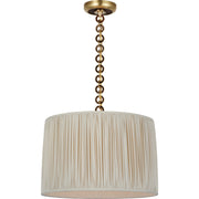 Evelyn 19" Hanging Shade Pendant in Hand-Rubbed Antique Brass and Natural Oak