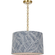 Evelyn 19" Hanging Shade Pendant in Hand-Rubbed Antique Brass and White Oak