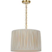 Evelyn 19" Hanging Shade Pendant in Hand-Rubbed Antique Brass and White Oak