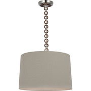 Evelyn 19" Hanging Shade Pendant in Polished Nickel and Natural Oak