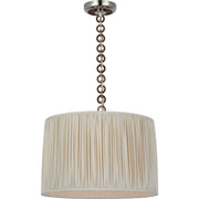 Evelyn 19" Hanging Shade Pendant in Polished Nickel and Natural Oak