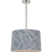 Evelyn 19" Hanging Shade Pendant in Polished Nickel and White Oak