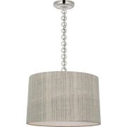 Evelyn 19" Hanging Shade Pendant in Polished Nickel and White Oak