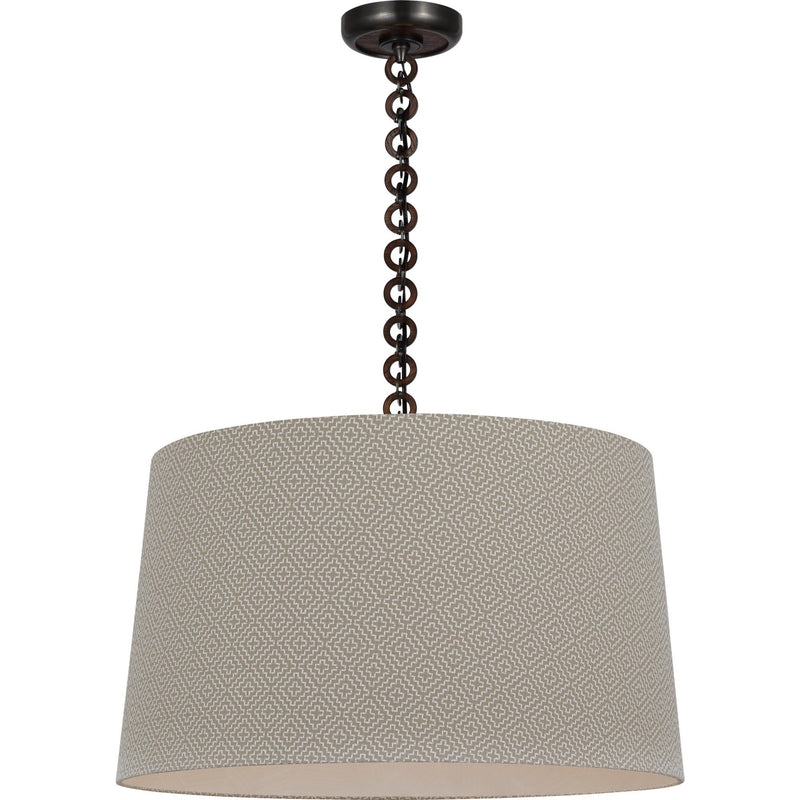 Evelyn 25" Hanging Shade Pendant in Bronze and Natural Oak