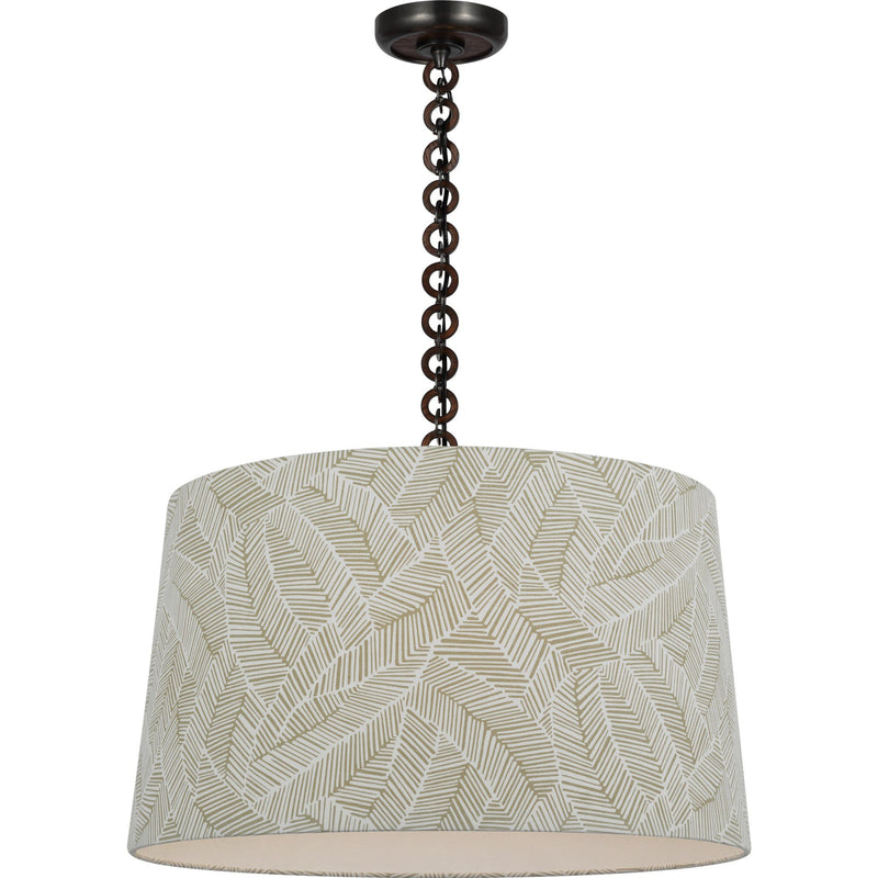 Evelyn 25" Hanging Shade Pendant in Bronze and Natural Oak