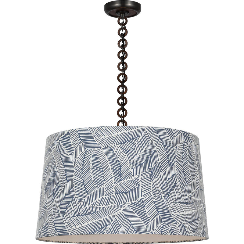 Evelyn 25" Hanging Shade Pendant in Bronze and Natural Oak