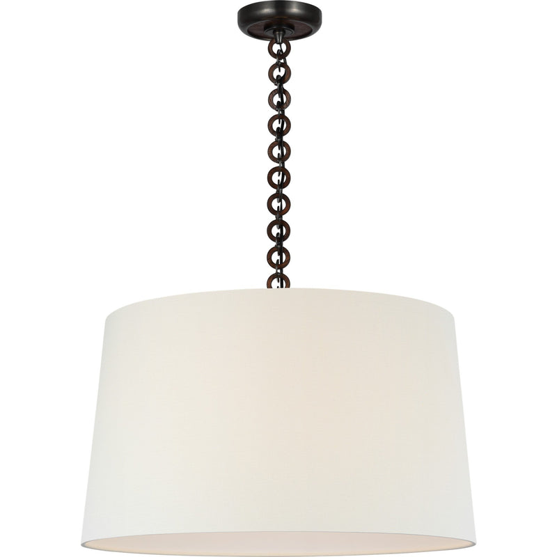 Evelyn 25" Hanging Shade Pendant in Bronze and Natural Oak