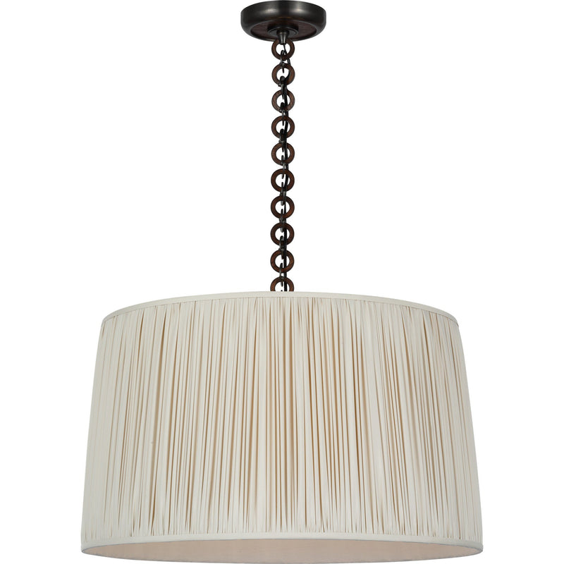 Evelyn 25" Hanging Shade Pendant in Bronze and Natural Oak