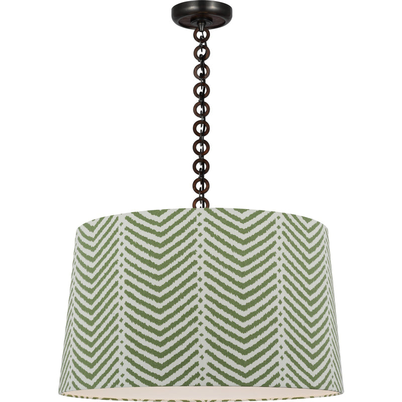 Evelyn 25" Hanging Shade Pendant in Bronze and Natural Oak