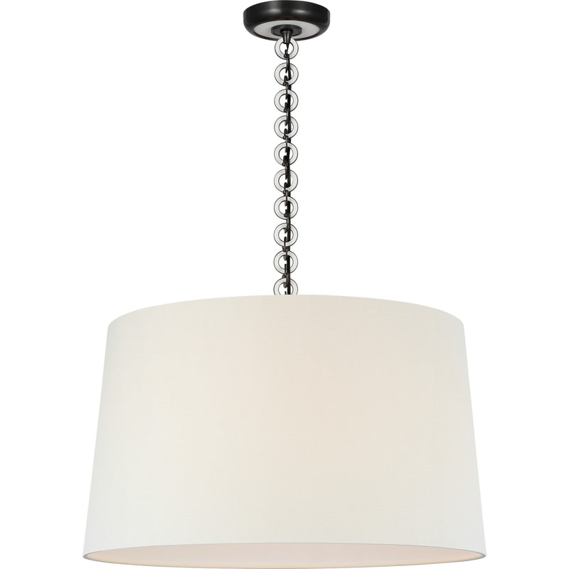 Evelyn 25" Hanging Shade Pendant in Bronze and White Oak