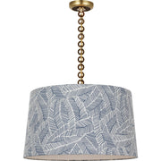 Evelyn 25" Hanging Shade Pendant in Hand-Rubbed Antique Brass and Natural Oak