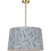 Evelyn 25" Hanging Shade Pendant in Hand-Rubbed Antique Brass and White Oak