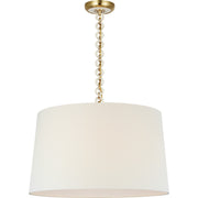 Evelyn 25" Hanging Shade Pendant in Hand-Rubbed Antique Brass and White Oak