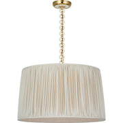 Evelyn 25" Hanging Shade Pendant in Hand-Rubbed Antique Brass and White Oak