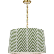 Evelyn 25" Hanging Shade Pendant in Hand-Rubbed Antique Brass and White Oak