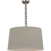 Evelyn 25" Hanging Shade Pendant in Polished Nickel and Natural Oak