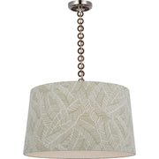 Evelyn 25" Hanging Shade Pendant in Polished Nickel and Natural Oak