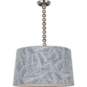 Evelyn 25" Hanging Shade Pendant in Polished Nickel and Natural Oak