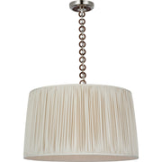 Evelyn 25" Hanging Shade Pendant in Polished Nickel and Natural Oak