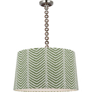 Evelyn 25" Hanging Shade Pendant in Polished Nickel and Natural Oak