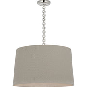 Evelyn 25" Hanging Shade Pendant in Polished Nickel and White Oak