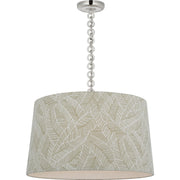 Evelyn 25" Hanging Shade Pendant in Polished Nickel and White Oak