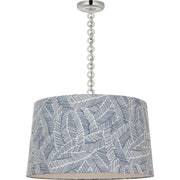 Evelyn 25" Hanging Shade Pendant in Polished Nickel and White Oak