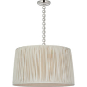 Evelyn 25" Hanging Shade Pendant in Polished Nickel and White Oak