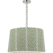 Evelyn 25" Hanging Shade Pendant in Polished Nickel and White Oak