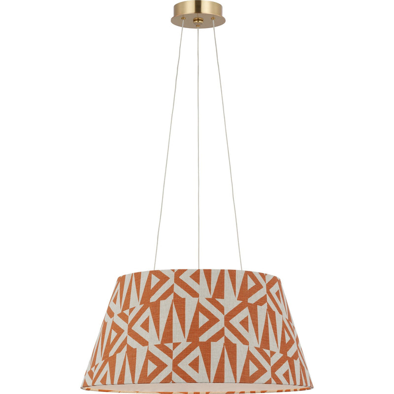 Caufield 21" Drum Pendant in Hand-Rubbed Antique Brass