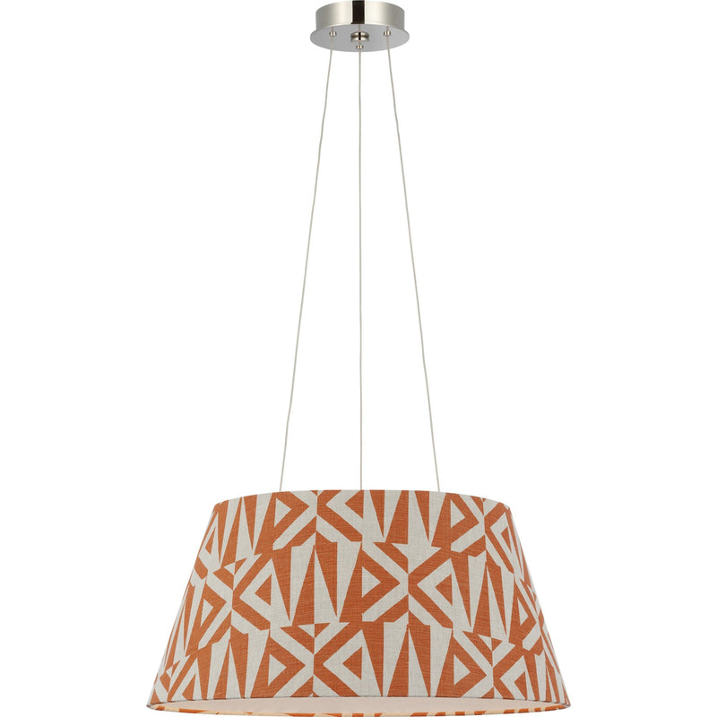 Caufield 21" Drum Pendant in Polished Nickel