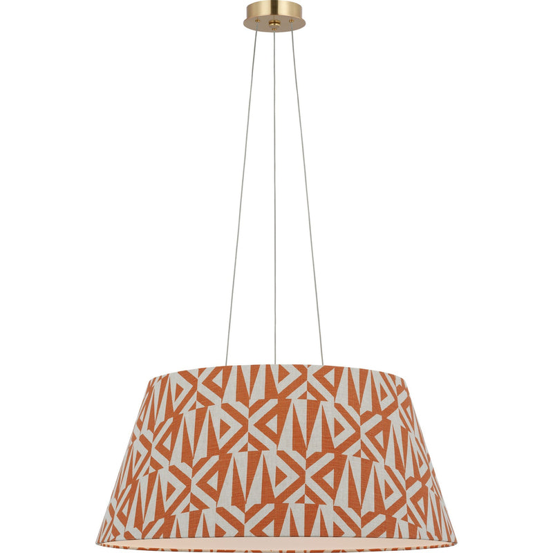 Caufield 29" Drum Pendant in Hand-Rubbed Antique Brass