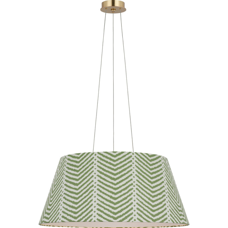 Caufield 29" Drum Pendant in Hand-Rubbed Antique Brass