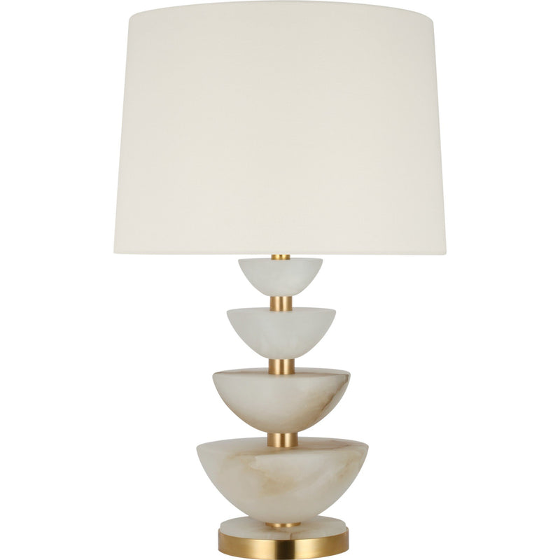 Aubert 28" Table Lamp in Alabaster and Hand-Rubbed Antique Brass