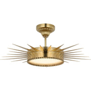 Soleil 28" Semi-Flush Mount in Hand-Rubbed Antique Brass