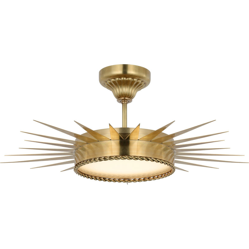 Soleil 28" Semi-Flush Mount in Hand-Rubbed Antique Brass