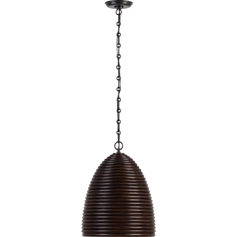 Emerson 14" Rattan Pendant in Bronze