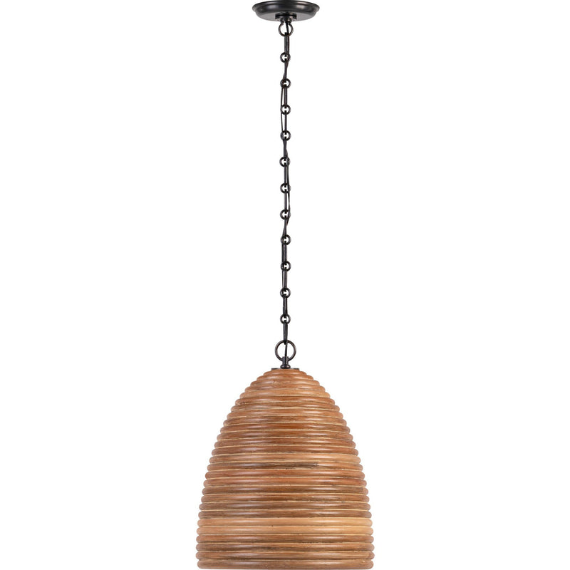 Emerson 14" Rattan Pendant in Bronze