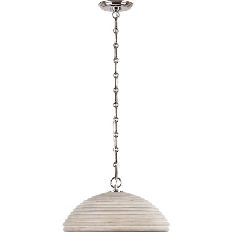 Emerson 16" Rattan Pendant in Polished Nickel